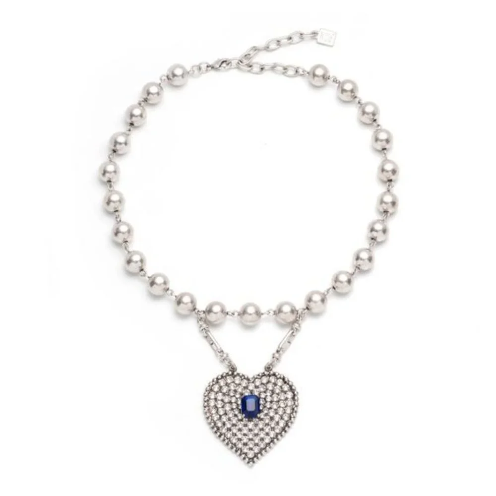 DANNIJO Mercer Crystal Heart Necklace NWT